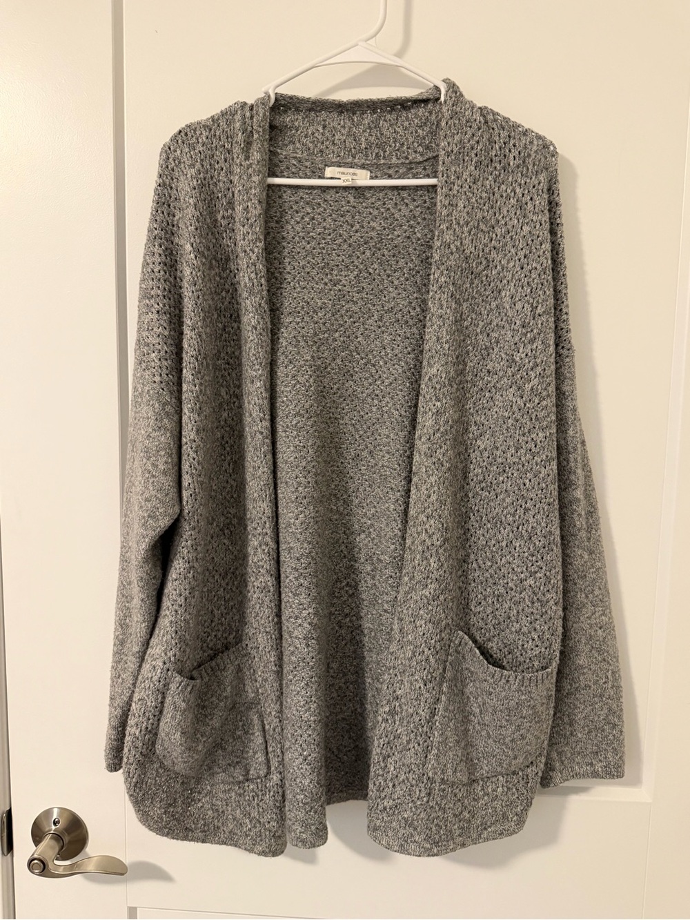 Maurices Heather Gray Open-Front Knit Cardigan